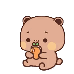 Bear Holding Carrot With Question Mark