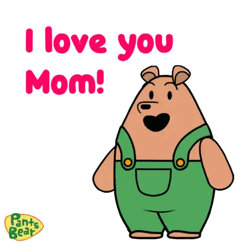 Bear Holding Heart Saying I Love You Mom