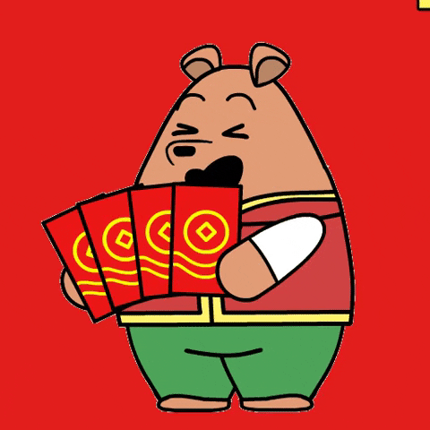 Bear Holding Hongbao During Lunar New Year GIF