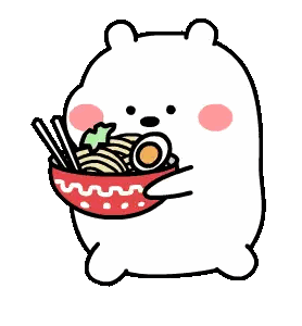 Bear Holding Noodles and Chopsticks