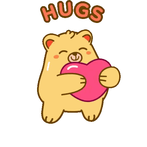 Bear Holding Pink Heart Hugs