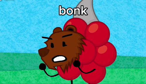 Bear Holding Red Balls with Bonk