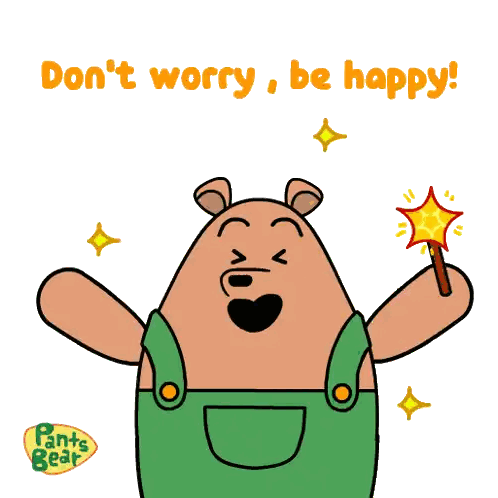 Bear Holding Wand Do Not Worry Be Happy