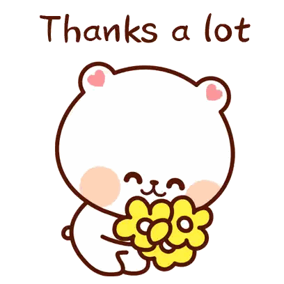 Bear Holding Yellow Flowers Thanks A Lot