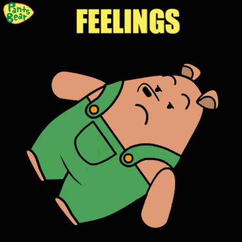 Bear In Overalls Saying Feelings GIF