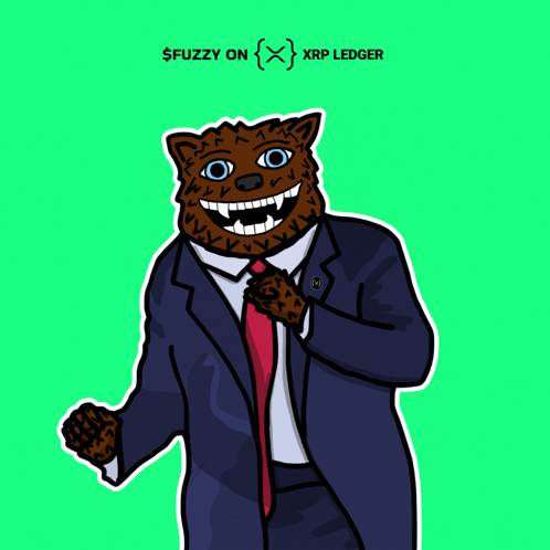 Bear In Suit And Tie Fuzzy On XRP Ledger GIF
