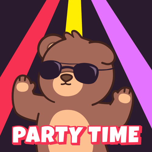 Bear in Sunglasses Saying Party Time