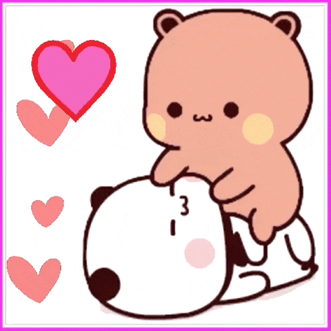 Bear Kissing Bear With I Love You Heart