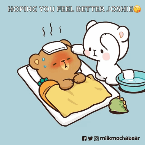 Bear Laying On Bed Hoping You Feel Better Josie GIF