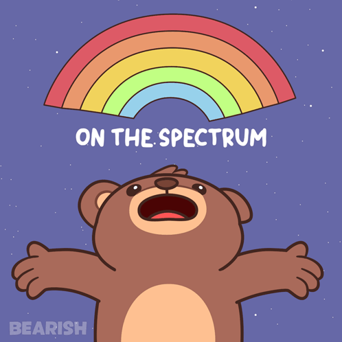 Bear Looking Up at Rainbow