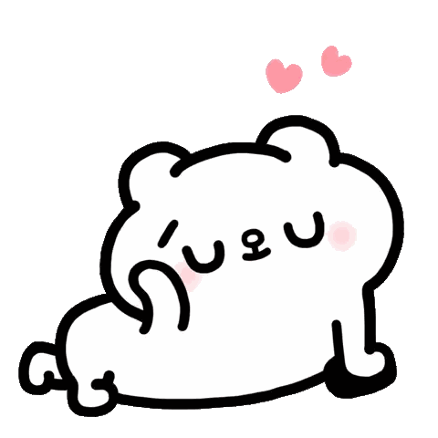 Bear Lying Down with Hearts