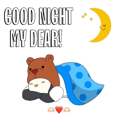 Bear Lying Under Blanket Good Night