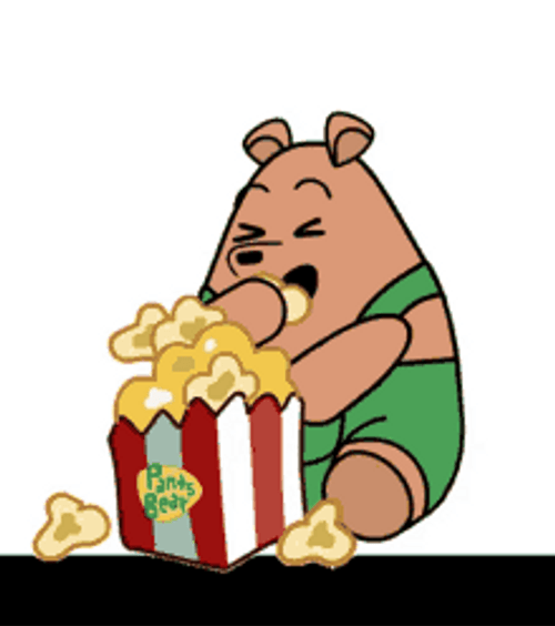 Bear Pants Quickly Ingesting Popcorn Meme GIF