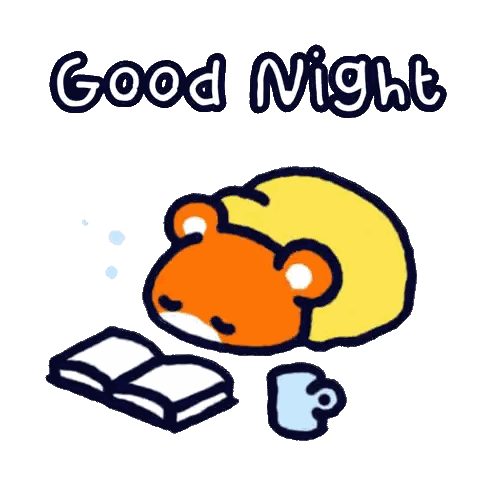 Bear Reading Book Good Night