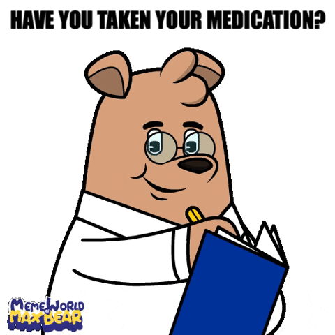 Bear Reading Book Have You Taken Your Medication