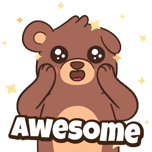 Bear Saying Awesome With Stars
