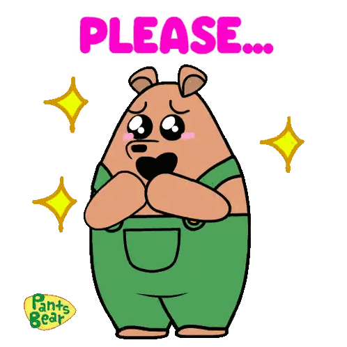 Bear Saying Please with Pants Bear
