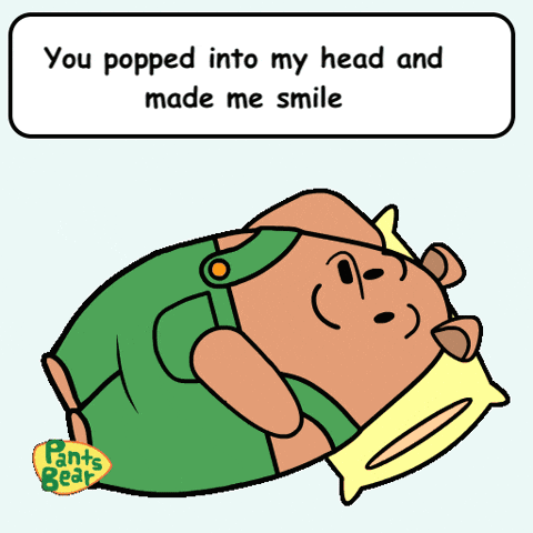 Bear Saying You Popped Into My Head And Made Me Smile GIF