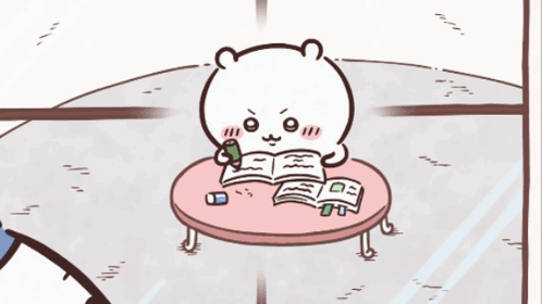 Bear Sitting at Table with Book