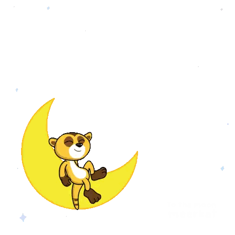 Bear Sitting on Crescent Moon Let Celebrate