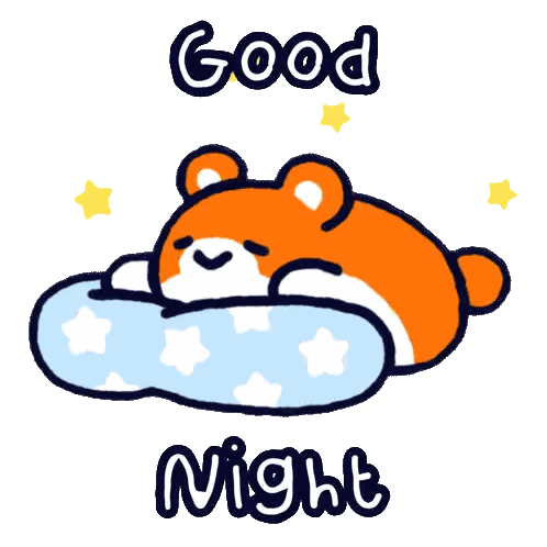 Bear Sleeping on Pillow Good Night
