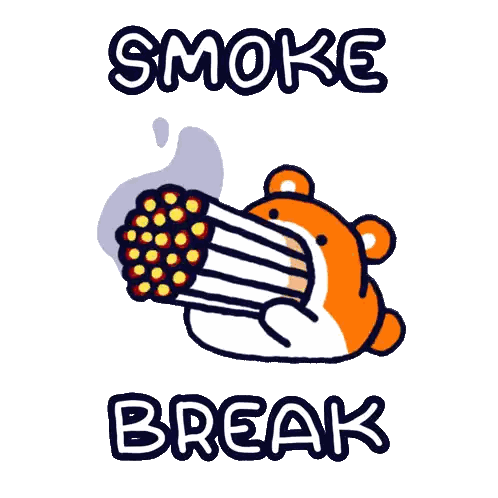 Bear Smoking Cigarette Smoke Break