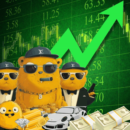Bear Sunglasses, Louis Vuitton Hat, Car, Money Stacks