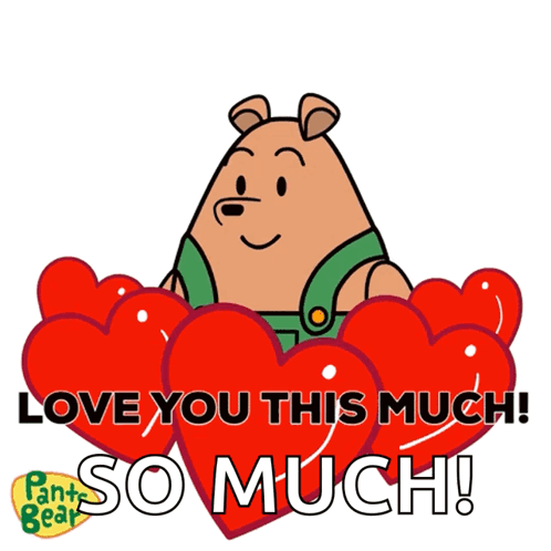 Bear Surrounded by Hearts Love You This Much