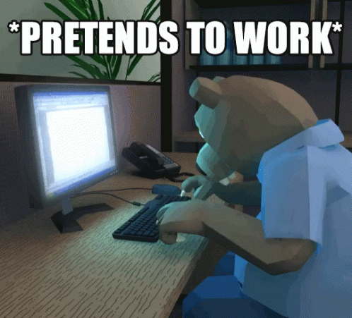 Bear Typing Pretending To Work GIF
