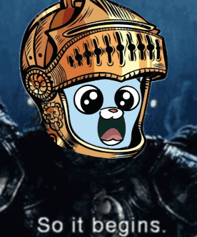 Bear Wearing Helmet Saying So It Begins GIF