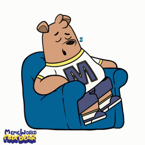 Bear Wearing M Shirt Sleeping