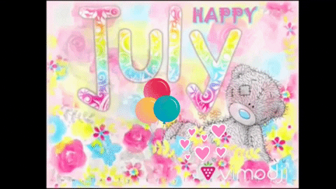 Bear Welcomes Happy July GIF