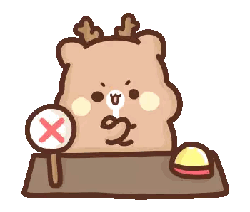 Bear with Antlers Holding X Sign