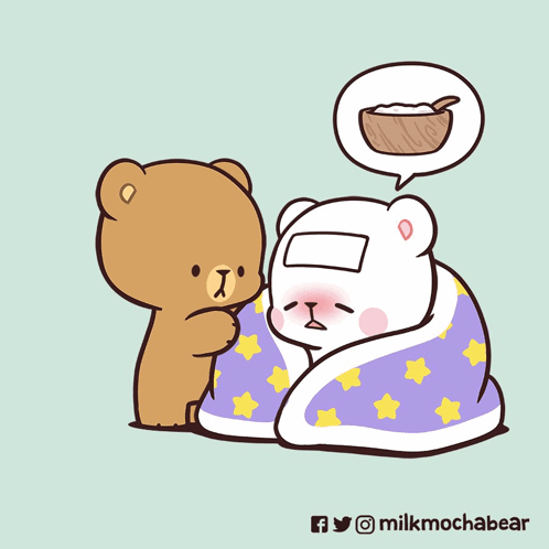 Bear with Thermometer Talking to Another Bear