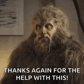 Bearded Bigfoot On Couch Thanks Again GIF