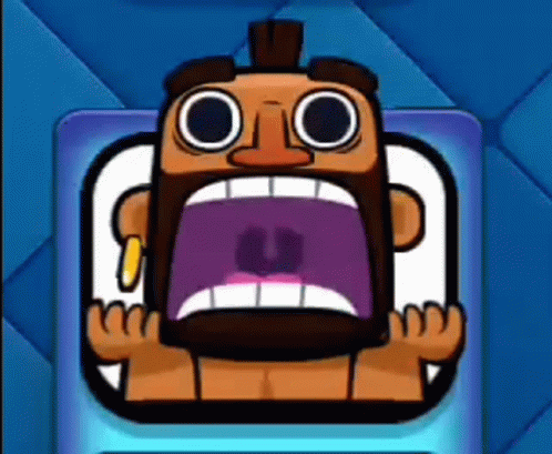 Bearded Cartoon Character Screaming Mouth Open