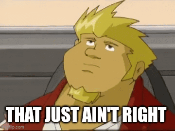 Bearded Cartoon Man Sitting in Car Saying That Just Ain't Right