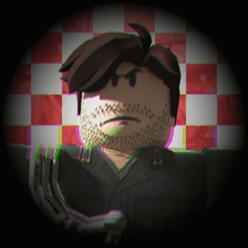 Bearded Cartoon Red White Checkered GIF