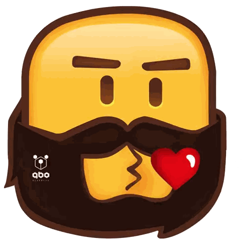 Bearded Emoji Holding Heart