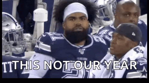 Bearded Football Player Saying This Is Not Our Year