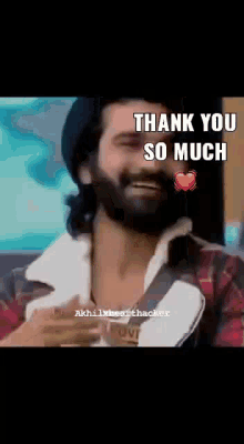 Bearded Guy Praying Blow Kiss Thank You So Much GIF