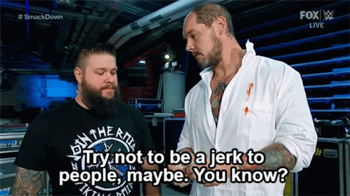 Bearded Long Haired Man Blue Vest Black Shirt GIF