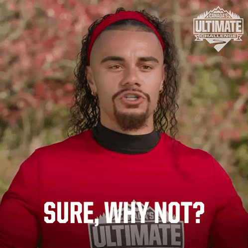 Bearded Long-Haired Man In Red Shirt Sure Why Not Ultimate GIF
