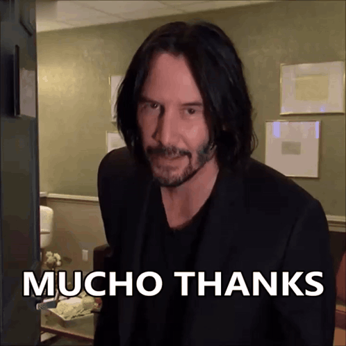 Bearded Long Haired Man Mucho Thanks GIF