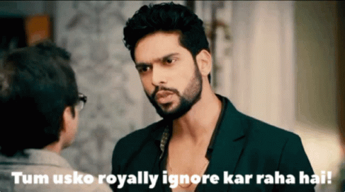 Bearded Man And Another Man Talking: Tum Usko Royally Ignore Kar Raha Hai GIF