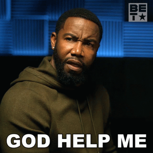 Bearded Man Asking God Help Me