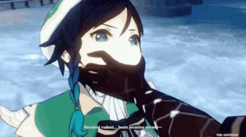 Bearded Man Attacked by Monster
