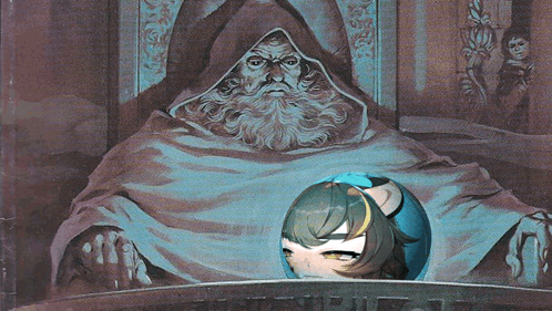 Bearded Man Before Globe Saying Emperor