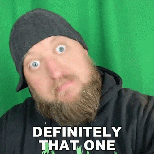Bearded Man Black Hoodie Saying Definitely That One