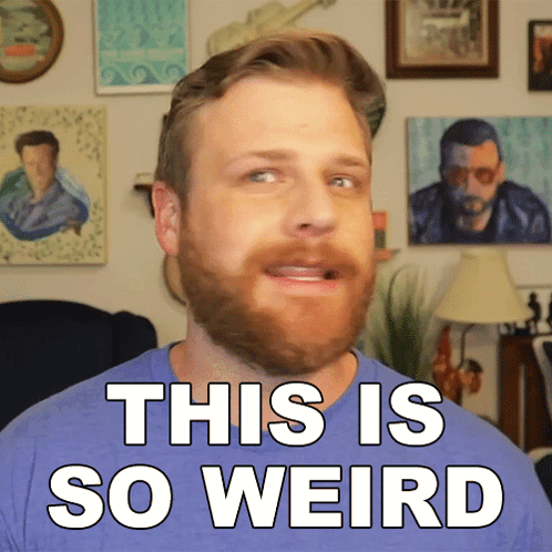 Bearded Man Blue Shirt This Is So Weird GIF